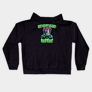 Eat Game Sleep Repeat Zombie Kids Hoodie